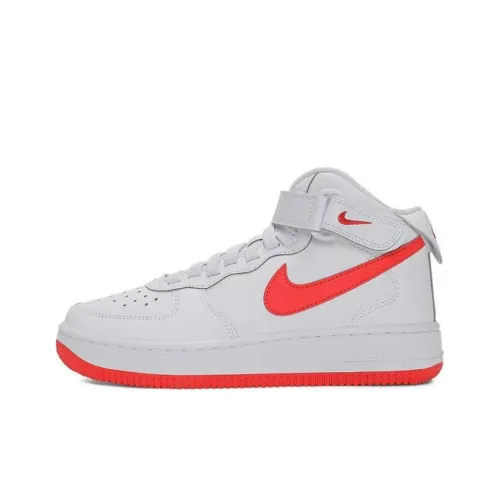 Nike Air FORCE 1 Slip Resistant Abrasion Resistant MID Топ Детские Скейтбординги Белый