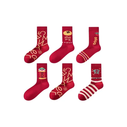 MADALLO Носки Crew Унисекс 6 пар Красные