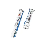 Активный, силиконовый, цветной, с принтом, ремень, синий, снег, сцена