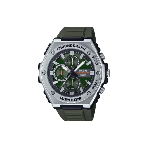 CASIO Standard Series Кварцевый механизм Смольный ремешок Часы Мужские Зеленый циферблат