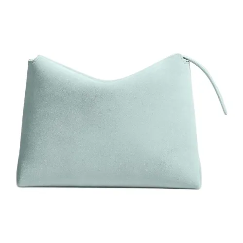 KHAITE Клатч из козьей кожи женский светло-синий