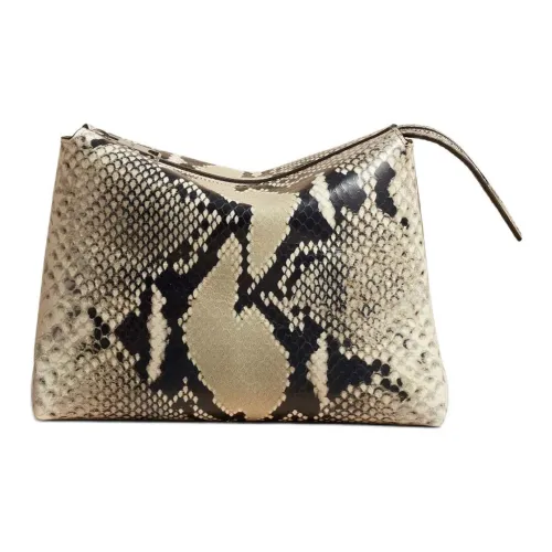 KHAITE Клатч из телячьей кожи женский бежевый и черный