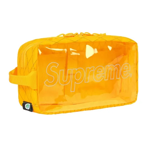 Supreme FW18 Пластик Путешествие Хранение Сумка Унисекс Ярко-Желтый