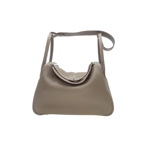 HERMES Lindy Коровья кожа Сумка на одно плечо Женская Серого цвета