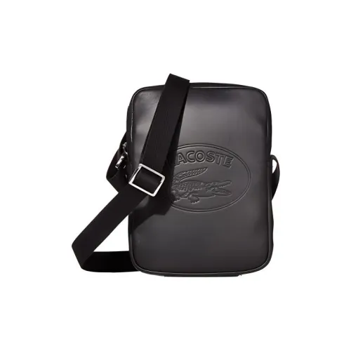 LACOSTE Кожа Camera Сумка Сумка через плечо Большая Мужская Черная