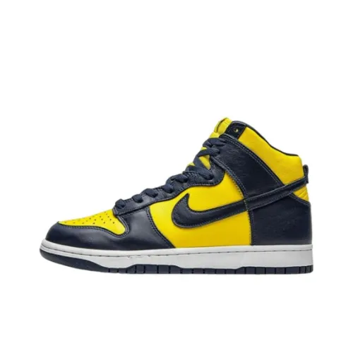 Nike Dunk High Slip-Resistant Abrasion-Resistant High Top Skateboard Shoes Men's Black Yellow Найк Dunk High противоскользящие устойчивые к истиранию высокие топы кроссовки для скейтбординга мужские черные желтые