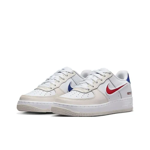 Nike Air Force 1 Амортизация Низкий Топ Детский Скейтбординг Несовпадающий Белый Красный