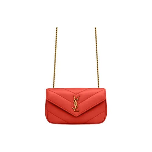 SAINT LAURENT Sheepskin Crossbody Clutch Women's Red SAINT LAURENT Овчина Через плечо Клатч Женский Красный
