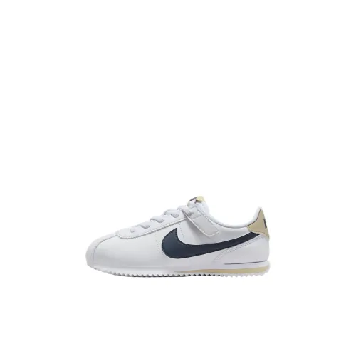 NIKE Cortez EasyOn Детские беговые кроссовки Белый/Молния синий Для дошкольников