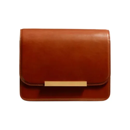 KHAITE Телячья кожа Сумка на плечо Женская Коньячный бренди