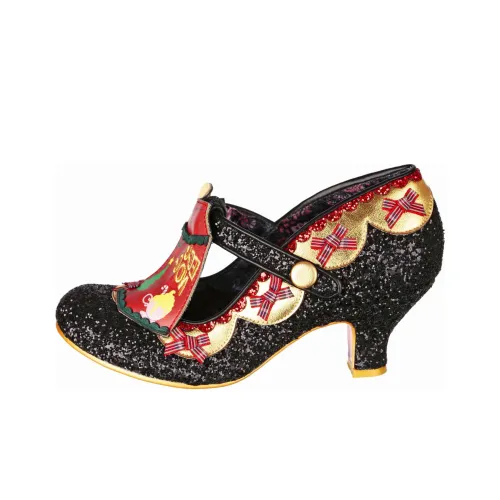 IRREGULAR CHOICE Eggcellent Evening Грубый каблук Туфли Мэри Джейн 6 см Женские Черный