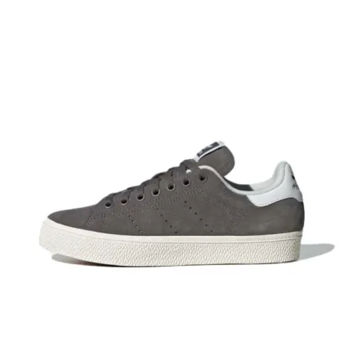 Adidas Originals Stan Smith Slip-Resistant Shock Absorbers MID Скейтбординг Топ Кроссовки Женские Серый Белый
