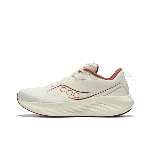 Saucony TRIUMPH Victory 22 Slip-Resistant и Abrasion-Resistant Coating Низкий Топ Беговые кроссовки Унисекс Бежевый Коричневый