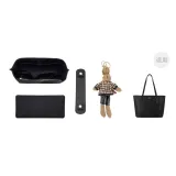 Черные плечевые накладки + подкладка + нижняя подкладка + брелок в виде кролика