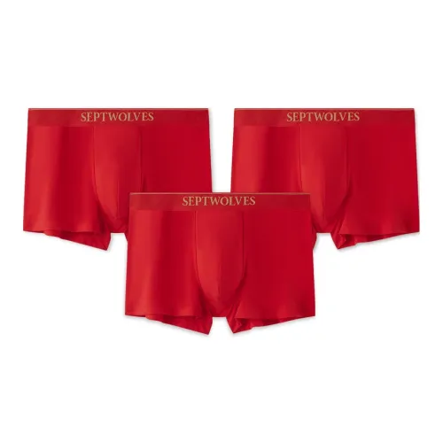 SEPTWOLVES Мужское нижнее белье 3 штуки красного цвета