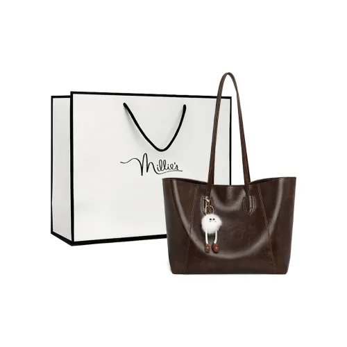 MILLIE'S Сумка Tote из синтетической кожи Totebao Сумка для покупок Сумка под мышку Сумка через плечо Женская Кофейного цвета