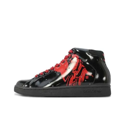 Adidas Originals Stan Smith MID Противоскользящие Устойчивые к истиранию MID Топ Скейтборд Кроссовки Унисекс Черный Красный