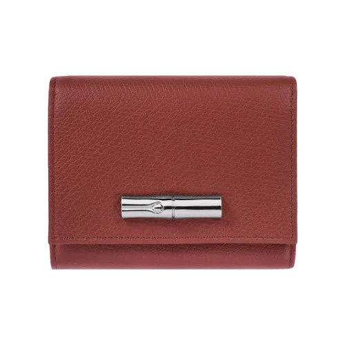 LONGCHAMP Le Roseau Кошелек из коровьей кожи Женские Каштановый