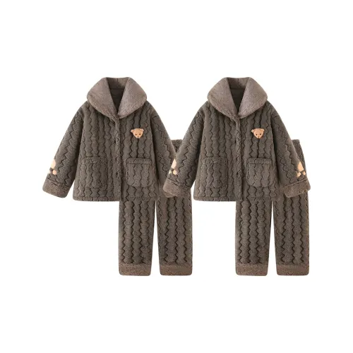 LEZIYUN Пижамный комплект унисекс 2 комплекта одежда коричневый