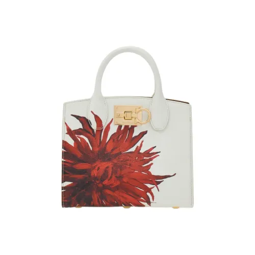 FERRAGAMO Studio Телячья кожа Одно плечо Сумка Маленькая Женская Белая и Красная