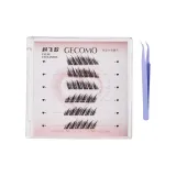 Накладные ресницы с наклонным дизайном, клей-бесплатно + пинцет