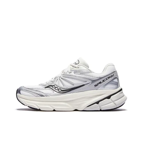 Saucony Амортизация Износостойкие Низкие Кроссовки для Бега Унисекс Белый Серебряный