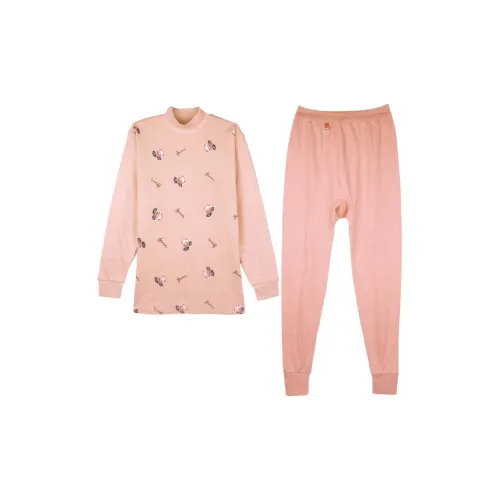Cotton Gene Thermal Set Women's Bean Pink