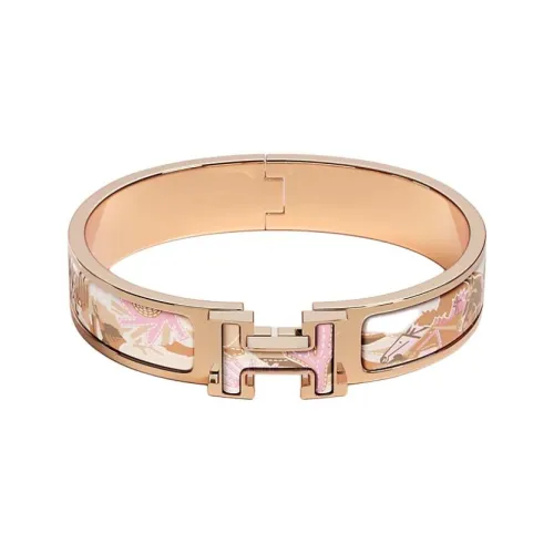 HERMES Эмаль Металл Браслеты с покрытием из розового золота Унисекс Золото