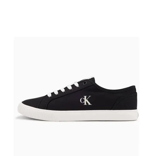 Calvin Klein SS25 Low Top Canvas Shoes 0GM Black/White Men's