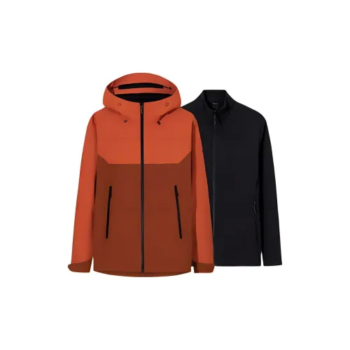ANTA Водонепроницаемый Ветрозащитный Дышащий And Теплоизоляционный Ветровка Мужской Насыщенный оранжевый Медовый оранжевый Основной черный