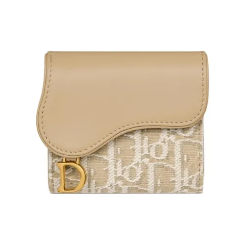 DIOR Седло Хлопок с Коровьей Кожей Кошелек Обычный Женские Естественный