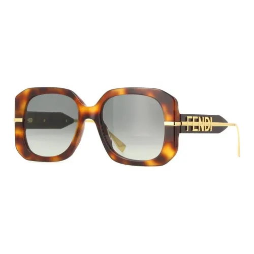 FENDI Квадратные Солнцезащитные Очки Унисекс Черепаховый