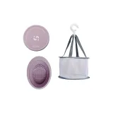Трехкомпонентный комплект (Фиолетовая силиконовая щетка для мытья посуды + №1 Фиолетовая щетка для макияжа + складная сумка для сушки украшений (большого размера))