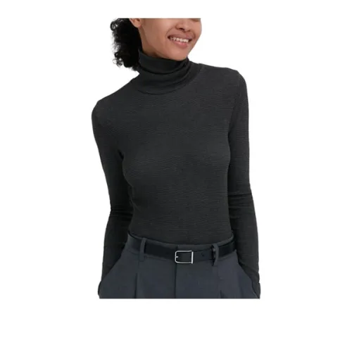 UNIQLO Черно-серые Полосатые Женские Термофутболки