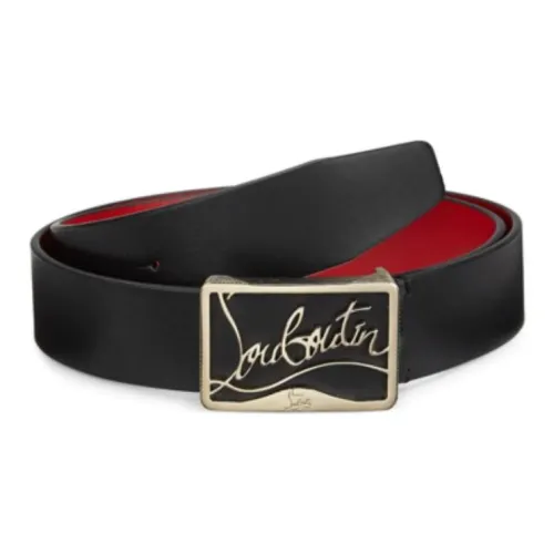 CL LUBOTING Cotton Leather Belts Men's Black Width 3,8 cm CL LUBOTING Хлопок Кожаные ремни Мужской Черный Ширина 3,8 см