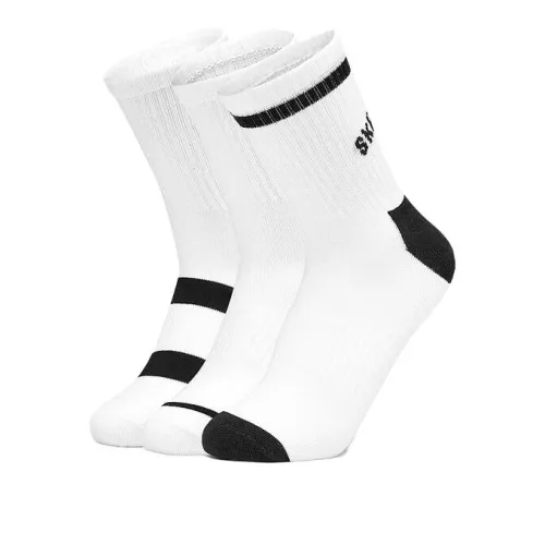 Skechers 3 пачки Bright White Мужские носки MID до икры