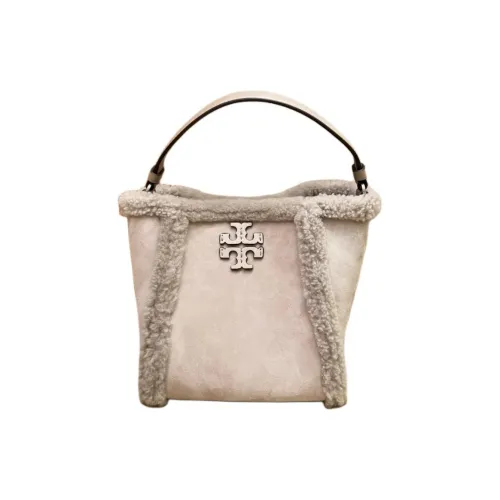TORY BURCH McGraw Shearling Bucket Bag Crossbody Bag Small Women's Cotton Gray