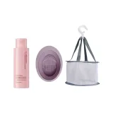 Кисть для макияжа, набор из трех предметов для чистки (фиолетовый)