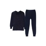 Темно-синий, круглый вырез