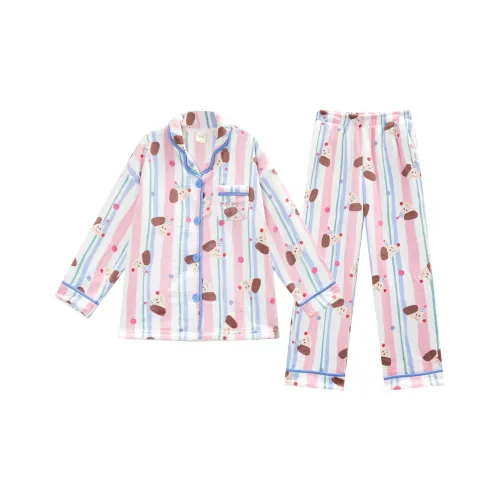 GUKOO Пижамный комплект женский лен синий