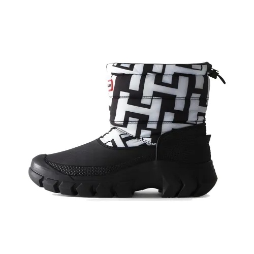 HUNTER Короткие Снежные Ботинки Женские Черный Белый
