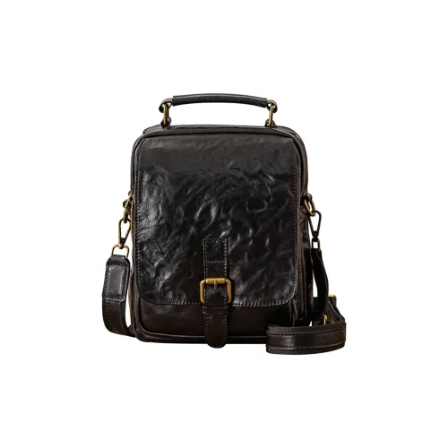 Back Step Сумка из коровьей кожи Мужская Черная Кофейная