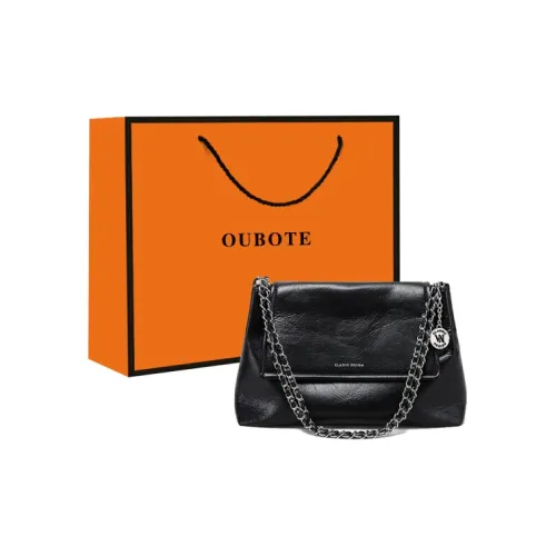 OUBOTE Сумка через плечо из коровьей кожи стандартная женская черная