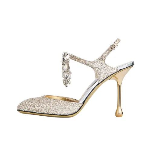 Jimmy Choo Verity Нестандартный каблук Высокие каблуки 9,5 см Женские Золотой