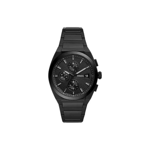 FOSSIL EVERETT CHRONOGRAPH Collection Мужские часы Кварцевый механизм Ремешок из нержавеющей стали 42 мм Черный циферблат