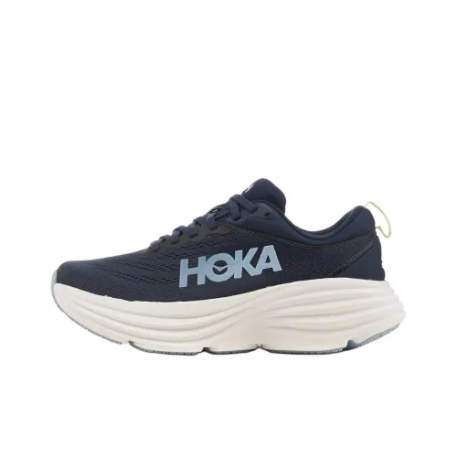 HOKA ONE ONE Bondi 8 Противоскользящий Устойчивый к истиранию Низкий Топ Повседневные Беговые кроссовки Женские Темно-синий