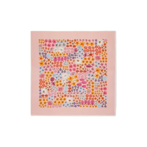 GUCCI Silk Wool Silk Scarves Unisex Pink GUCCI Шелк Шерсть Шелковые Шарфы Унисекс Розовый
