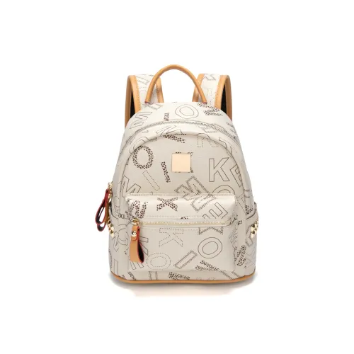 BAODIDAISHU ПУ (полиуретан) Портативный Маленький Рюкзак Стандартный Женский Белый Светло-Коричневый Темно-Коричневый