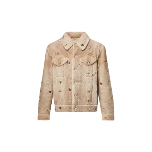LOUIS VUITTON SS25 Velvet Feel Coat Men's Beige