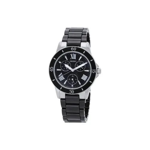 ORIENT Кварцевый механизм керамический ремешок часы 38 мм женские черный циферблат